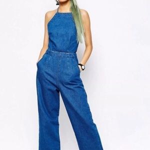 Asos 70’s denim wide leg jumpsuit